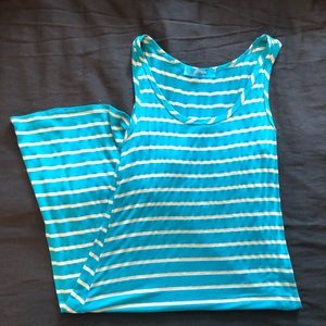 Francesca’s teal cream high low dress - medium